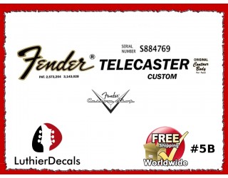 Fender Decal Telecaster Custom Guitar Decal #5b